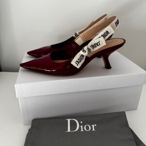 Dior Red Patent Slingback Heels